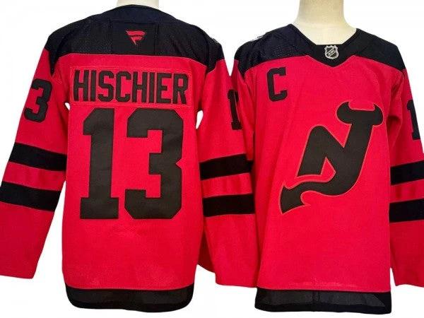 New Jersey Devils #13 Nico Hischier Red Stadium Series 2024 Jersey by Hockey David