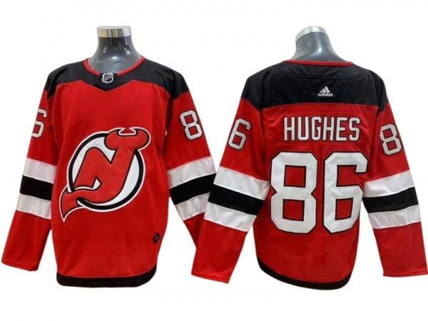 New Jersey Devils #86 Jack Hughes Red Home Jersey by Hockey David