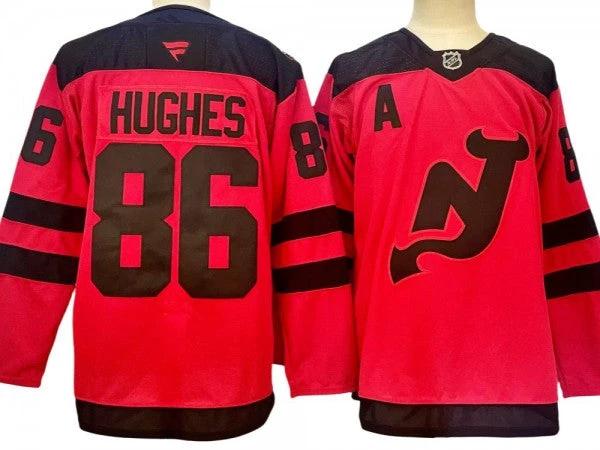 New Jersey Devils #86 Jack Hughes Red Stadium Series 2024 Jersey by Hockey David