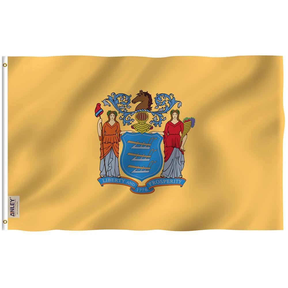 New Jersey State Flag - NewJersey NJ Flag Polyester with Brass Grommets 3X5Ft Banner USA by flagsjustdoit