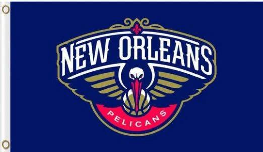 New Orleans Pelicans Team US Blue Flag 3X5Ft Polyester Banner USA Digital Print by flagsjustdoit