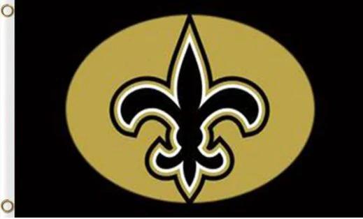 New Orleans Saints Club Black Flag 3X5 Ft Polyester Banner USA 90x150cm by flagsjustdoit