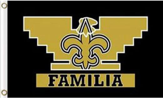New Orleans Saints Familia Flag 3X5 Ft Polyester Banner USA 90x150cm by flagsjustdoit