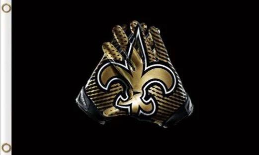 New Orleans Saints Gloves Flag 3X5 Ft Polyester Banner USA 90x150cm by flagsjustdoit