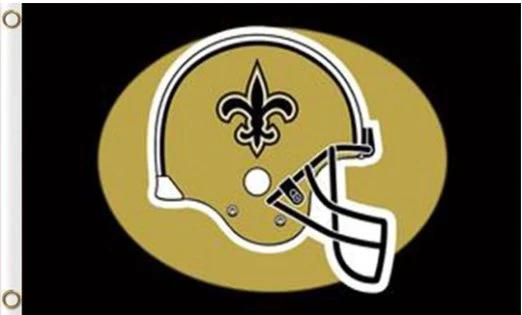 New Orleans Saints Helmet Logo Black Flag 3X5 Ft Polyester Banner USA 90x150cm by flagsjustdoit