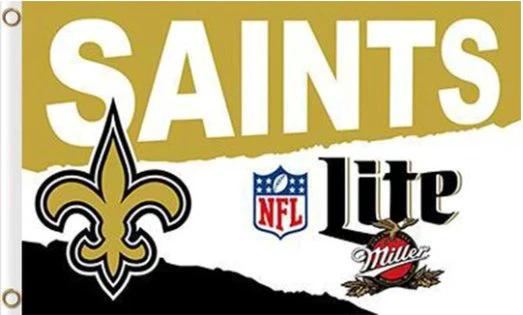 New Orleans Saints Lite Flag 3X5 Ft Polyester Banner USA 90x150cm by flagsjustdoit