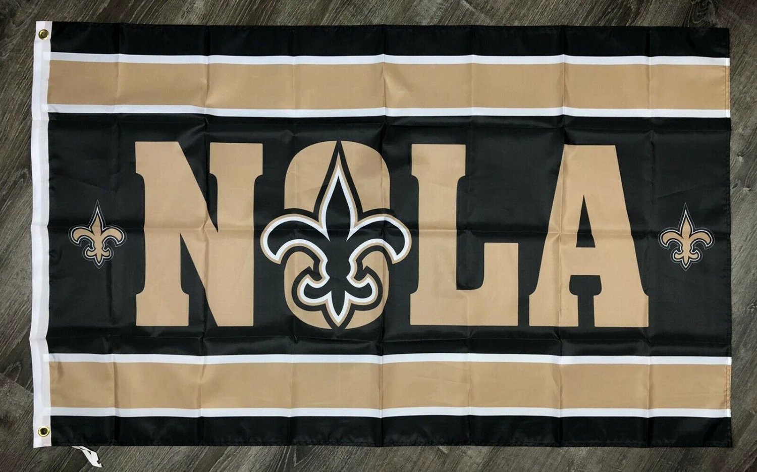 New Orleans Saints Nola Flag 3x5 ft Black Football Banner Man-Cave Garage by flagsjustdoit