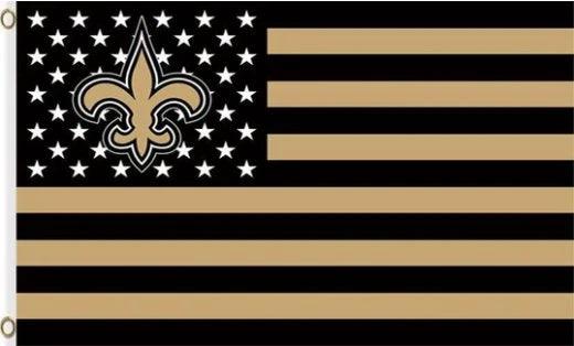 New Orleans Saints Star and Stripes Flag 3X5 Ft Polyester Banner USA 90x150cm by flagsjustdoit