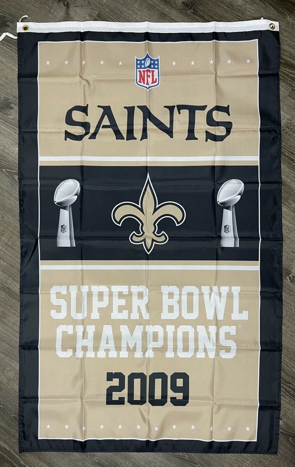 New Orleans Saints Vertical Super Bowl Championship Flag 3x5 ft Sport Banner Man-Cave by flagsjustdoit