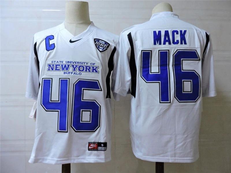 New York Buffalo #46 Mack College Football Jersey White by My Store