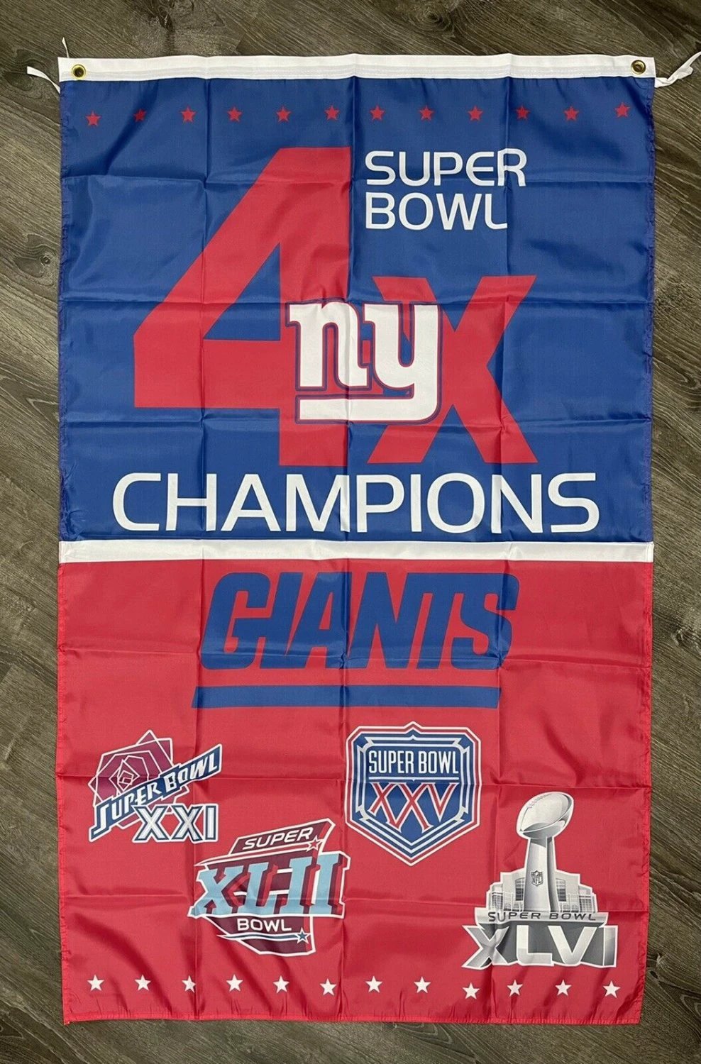 New York Giants Super Bowl Championship Flag 3x5 ft Sports Banner Man-Cave by flagsjustdoit