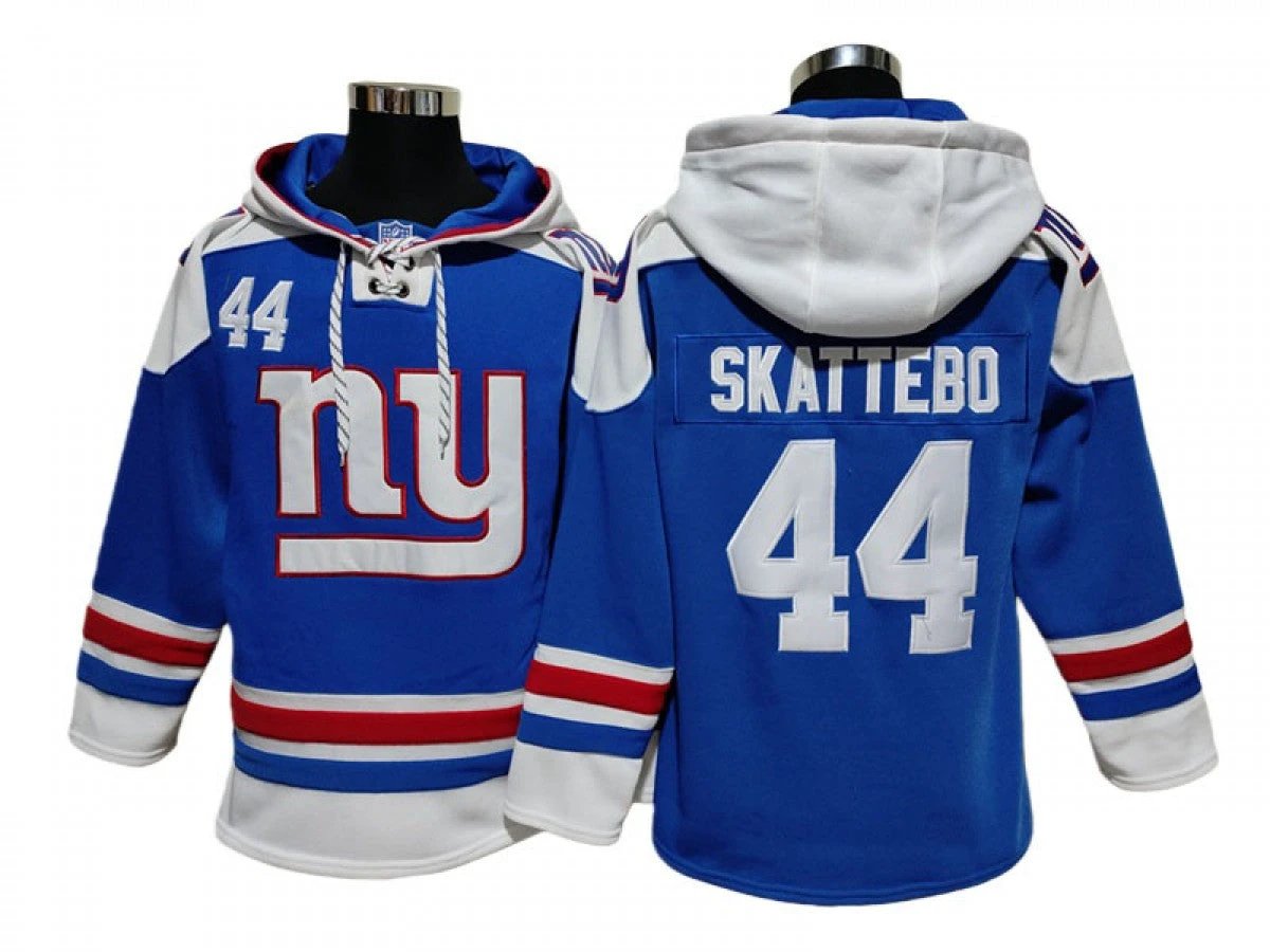 New York Giants #44 Cam Skattebo Royal Ageless Must-Have Lace-Up Pullover Hoodie by Hoodie Pullover