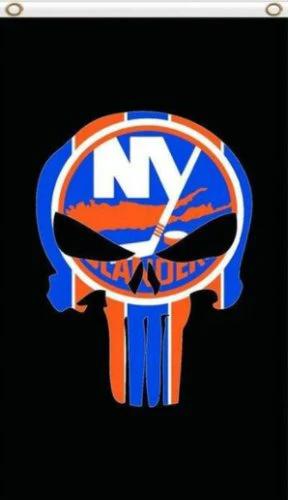 New York Islanders Skull Flag 3X5Ft Polyester Digital Print Banner USA by flagsjustdoit