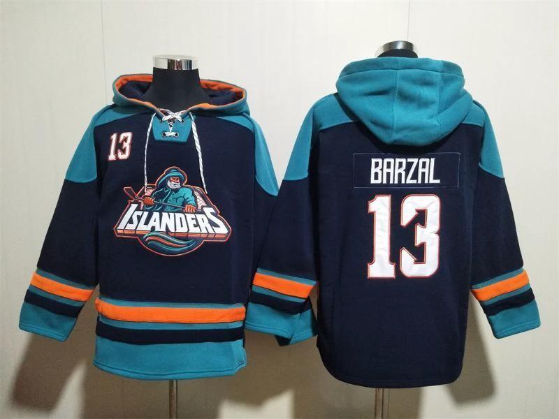 New York Islanders #13 Mathew Barzal Pullover Hoodie by Hoodie Pullover