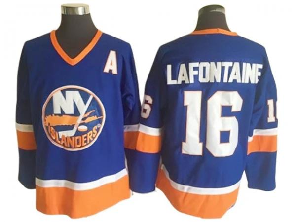 New York Islanders #16 Pat LaFontaine Vintage CCM Jersey - Blue by Hockey David