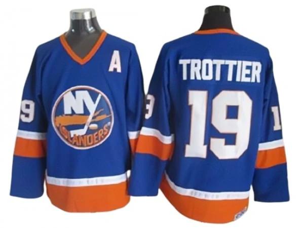 New York Islanders #19 Bryan Trottier Vintage CCM Jersey - Blue by Hockey David