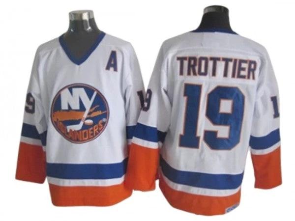 New York Islanders #19 Bryan Trottier Vintage CCM Jersey - White by Hockey David