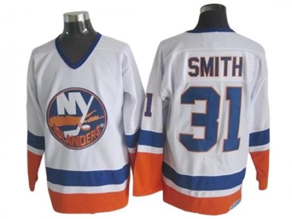 New York Islanders #31 Billy Smith Vintage CCM Jersey - White by Hockey David