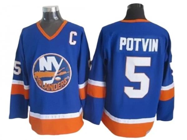 New York Islanders #5 Denis Potvin Vintage CCM Jersey - Blue by Hockey David