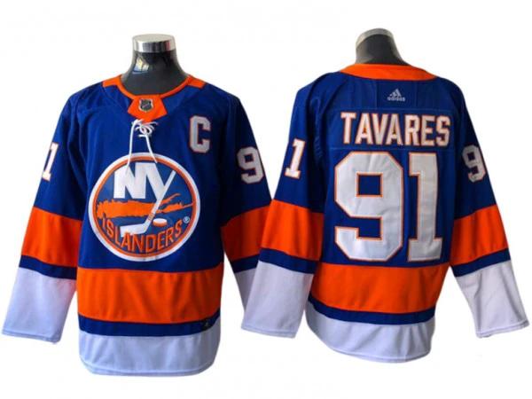 New York Islanders #91 John Tavares Blue Home Jersey by Hockey David