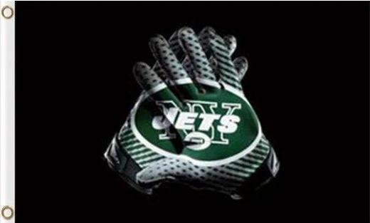 New York Jets Gloves Flag 3X5 Ft Polyester Banner USA 90x150cm by flagsjustdoit