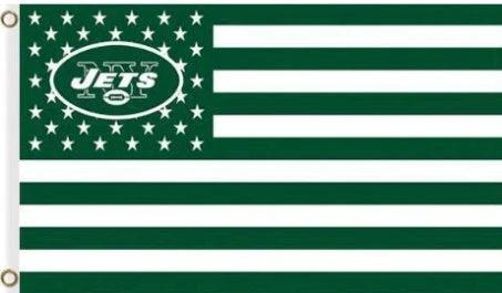 New York Jets Star and Stripes Flag 3X5 Ft Polyester Banner USA 90x150cm by flagsjustdoit