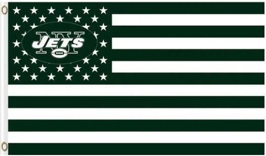 New York Jets Star and Stripes US Flag 3X5 Ft Polyester Banner USA 90x150cm by flagsjustdoit