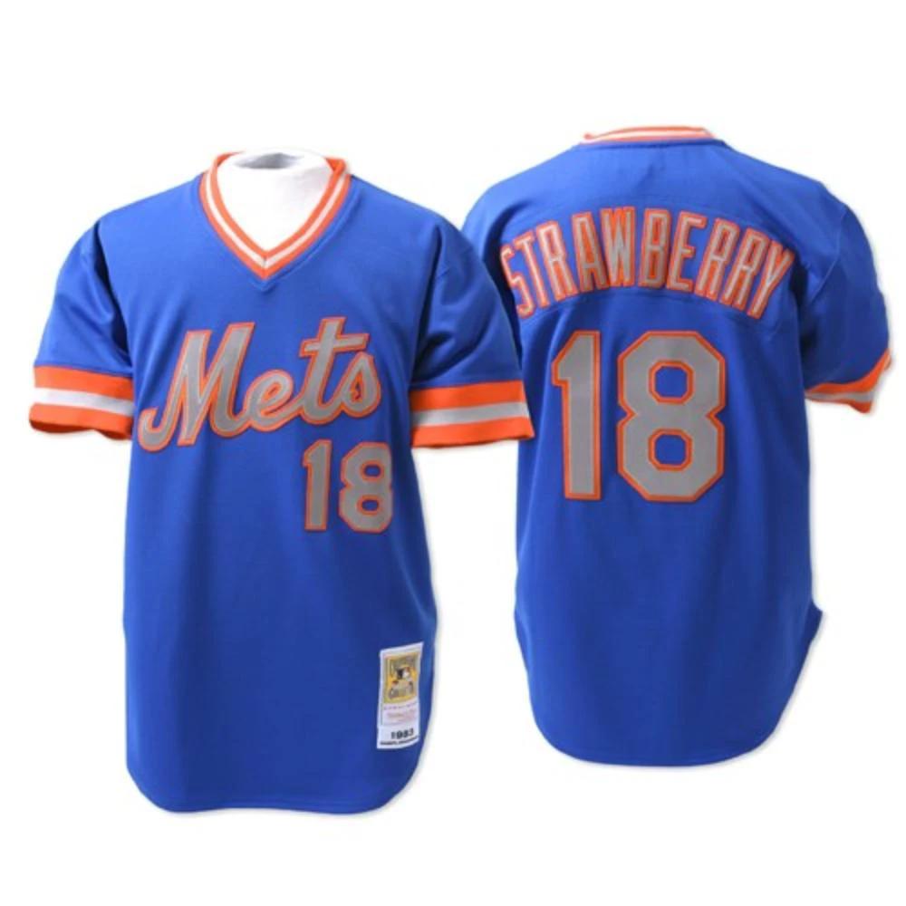 New York Mets Darryl Strawberry Blue 1983 Throwback Pullover Jersey by My Store