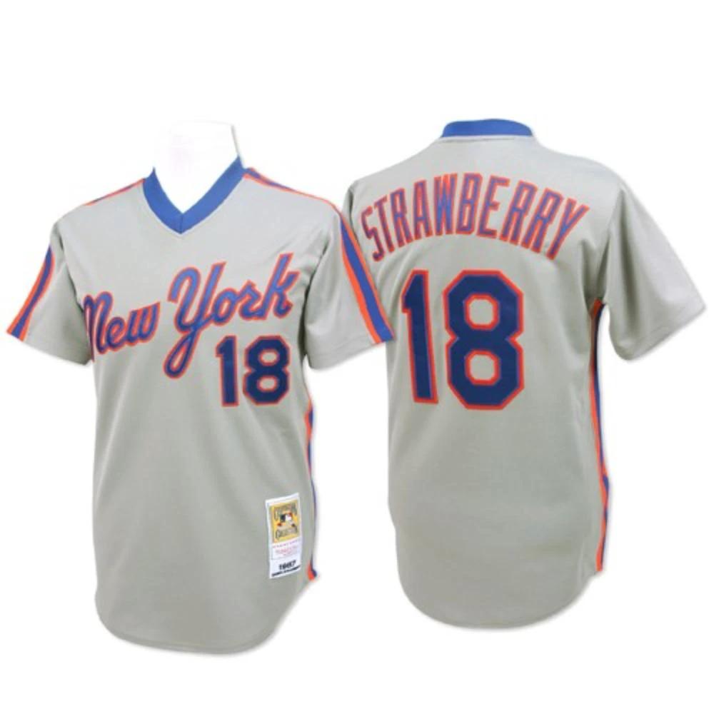 New York Mets Darryl Strawberry Gray 1987 Throwback Pullover Jersey by My Store
