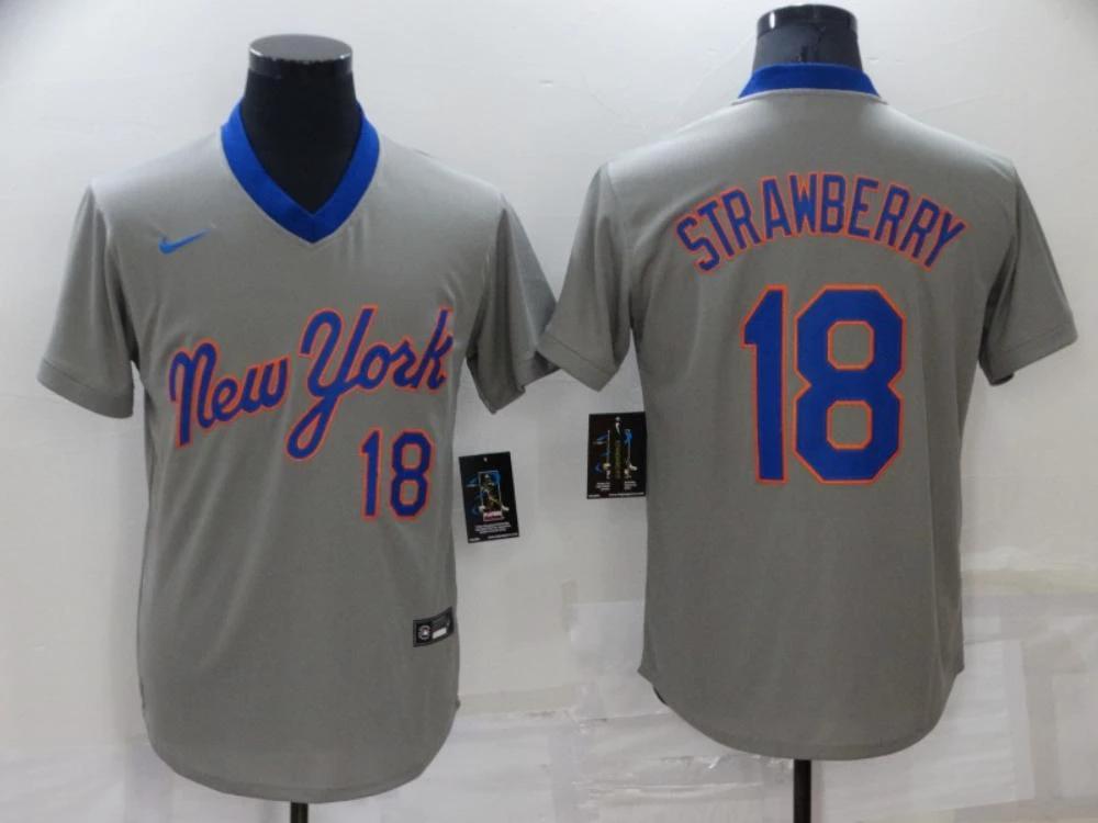 New York Mets Darryl Strawberry Gray Throwback Jersey by My Store