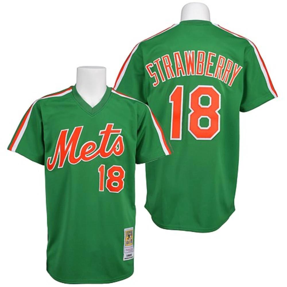 New York Mets Darryl Strawberry Green 1985 Throwback Pullover Jersey by My Store