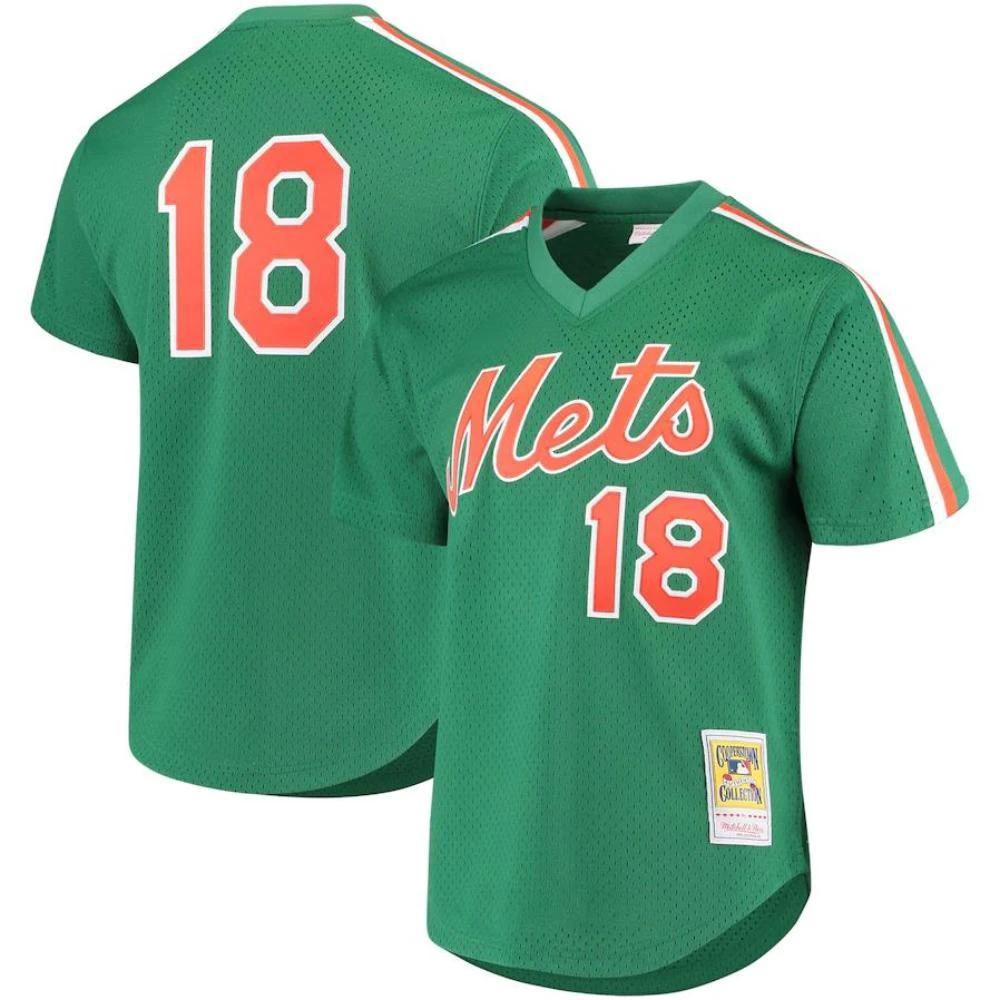 New York Mets Darryl Strawberry Green Throwback Mesh Pullover Jersey by My Store