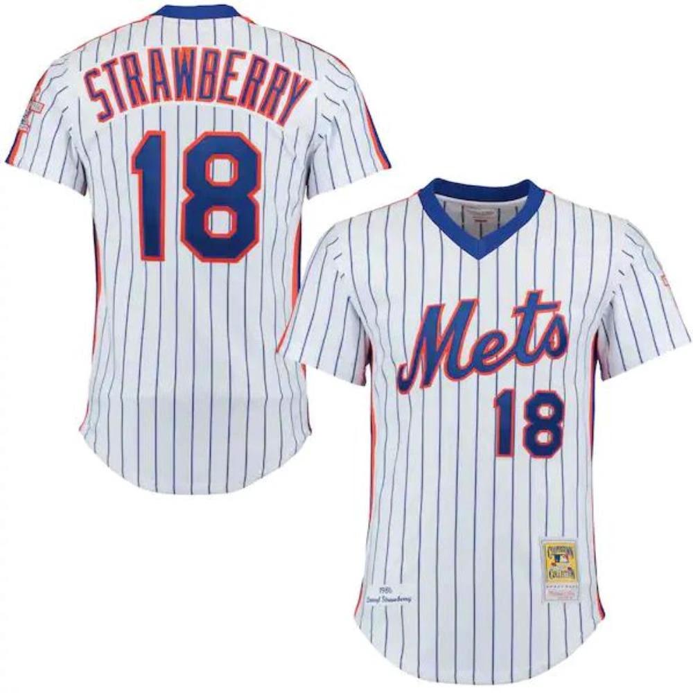 New York Mets Darryl Strawberry White 1986 Throwback Pullover Jersey by My Store