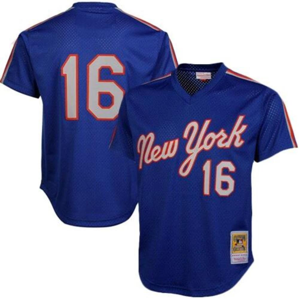 New York Mets Dwight Gooden Blue 1987 Throwback Mesh Pullover Jersey by My Store