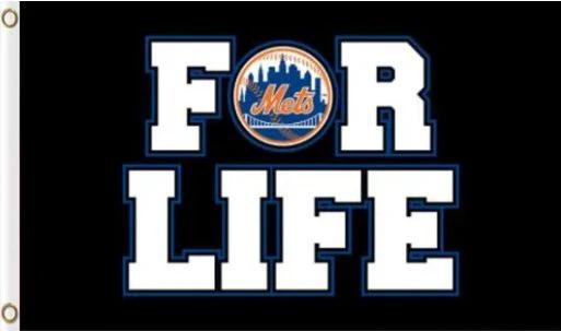 New York Mets For Life flag 3X5Ft Banner USA Polyester with Brass Grommets by flagsjustdoit