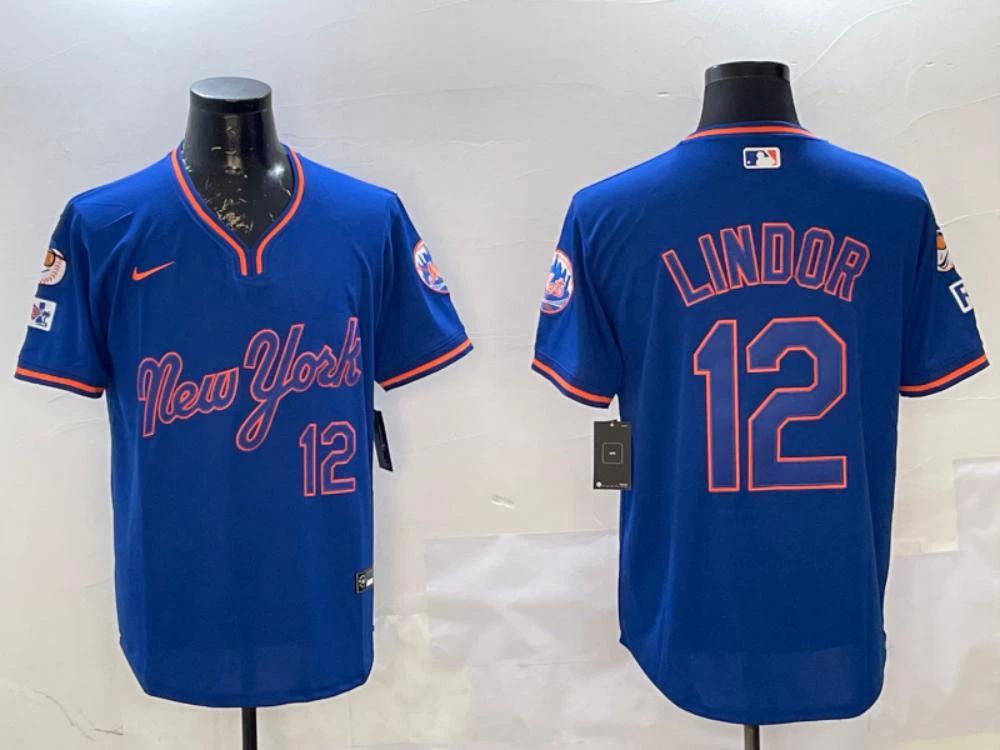 New York Mets Francisco Lindor Royal Throwback Fashion Jersey by My Store
