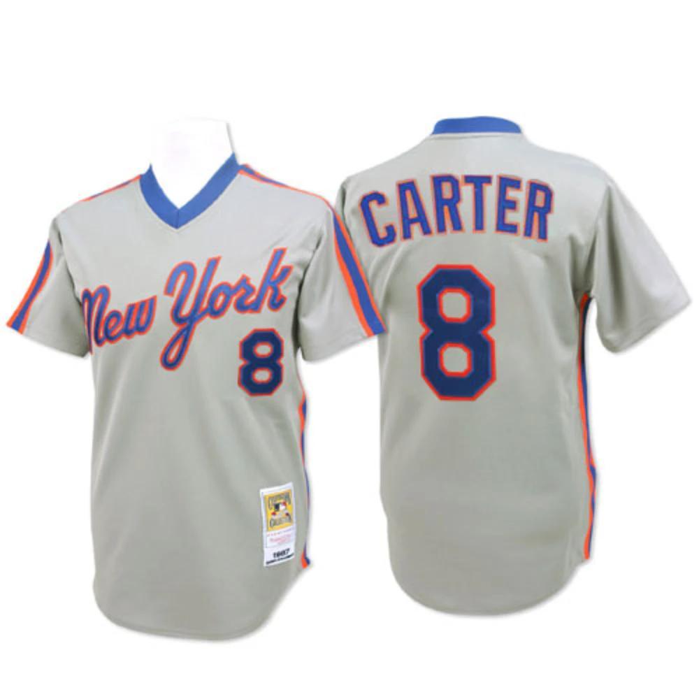 New York Mets Gary Carter Gray 1987 Throwback Pullover Jersey by My Store