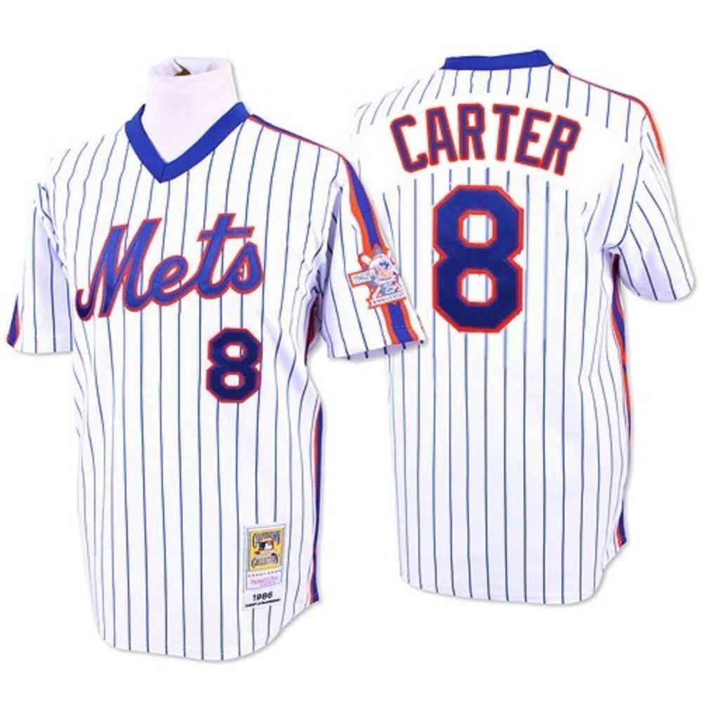 New York Mets Gary Carter White 1986 Throwback Pullover Jersey by My Store