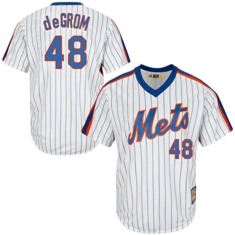 New York Mets Jacob deGrom White Throwback Pullover Jersey by My Store