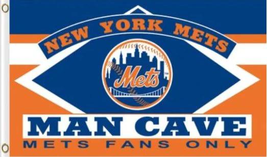 New York Mets Man Cave flag 3X5Ft Banner USA Polyester with Brass Grommets by flagsjustdoit