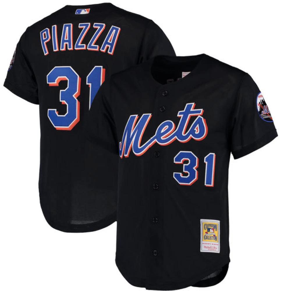 New York Mets Mike Piazza Black Throwback Mesh Jersey by My Store