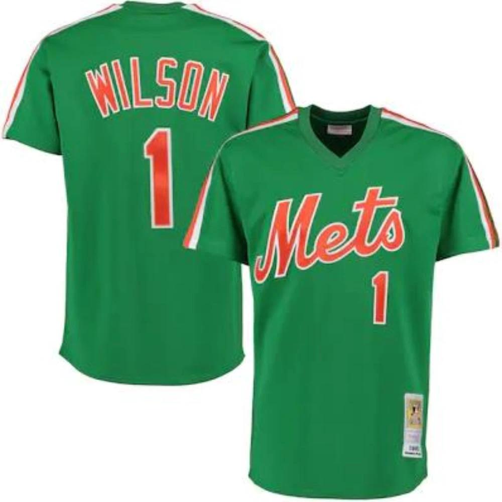 New York Mets Mookie Wilson Green 1985 Throwback Pullover Jersey by My Store