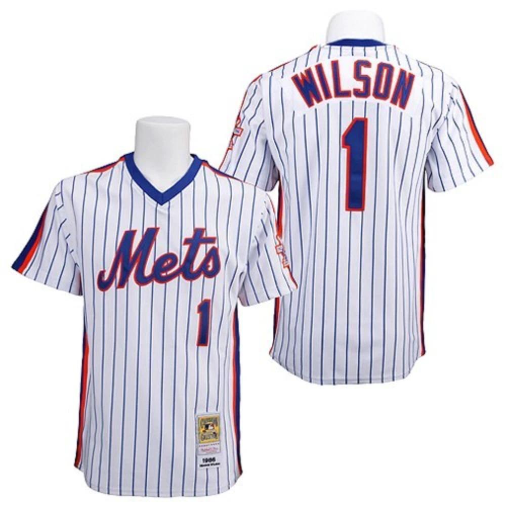New York Mets Mookie Wilson White 1986 Throwback Pullover Jersey by My Store