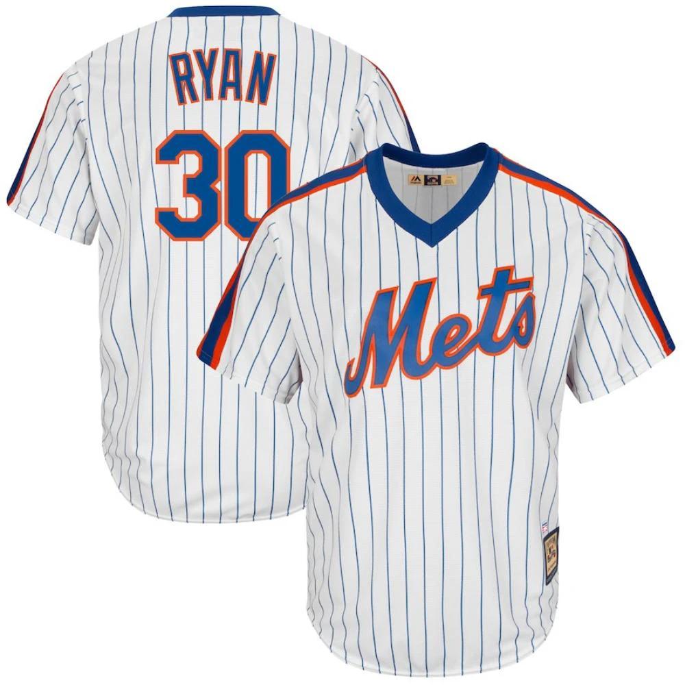 New York Mets Nolan Ryan White Throwback Pullover Jersey by My Store