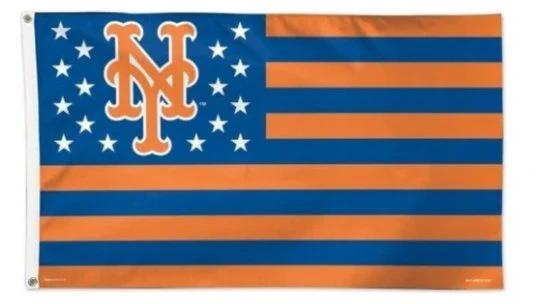 New York Mets Star and Stripes US flag 3X5Ft Banner USA Polyester with Brass Grommets by flagsjustdoit