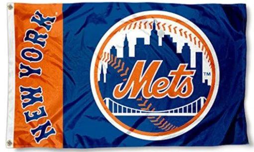 New York Mets US flag 3X5Ft Banner USA Polyester with Brass Grommets by flagsjustdoit