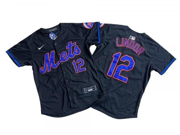 New York Mets #12 Francisco Lindor Black Cool Base Jersey by My Store