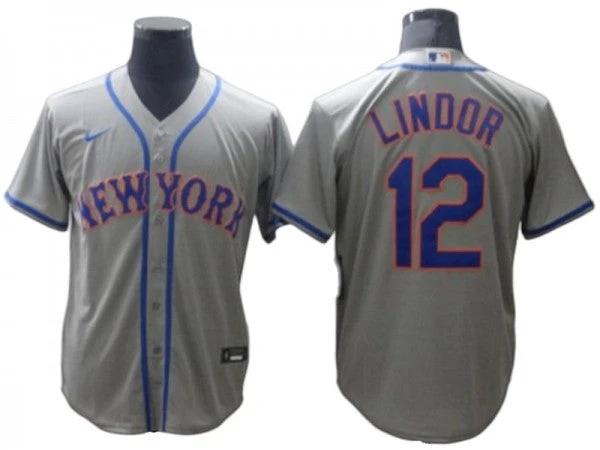 New York Mets #12 Francisco Lindor Gray Road Jersey by My Store