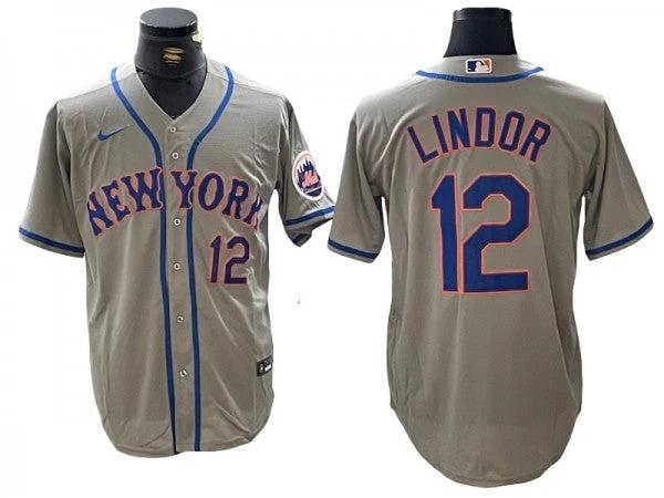 New York Mets #12 Francisco Lindor Gray Road Limited Jersey by My Store