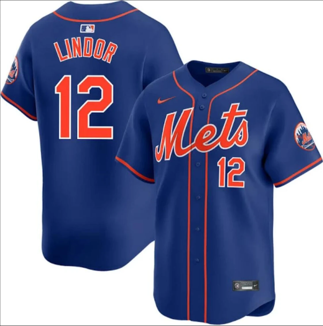 New York Mets #12 Francisco Lindor Jersey Stitched Blue by My Store